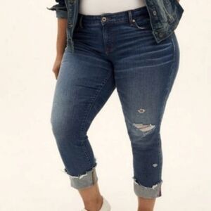 Torrid Vintage Stretch Boyfriend Crop Distressed Jean Size 20